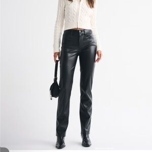Abercrombie & Fitch Black Leather 90’s Straight Leg Jeans